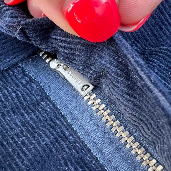 Vintage 70s Wrangler navy blue corduroy Pants Women’s 13/14 LONG INSEAM! - Picture 6 of 7